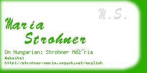 maria strohner business card